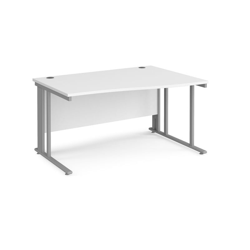 Maestro 25 Wave Desk With Cable Managed Leg - White - NWOF