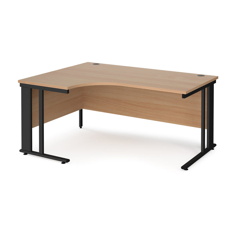 Maestro 25 Ergonomic Desk With Cable Managed Leg - Beech - NWOF