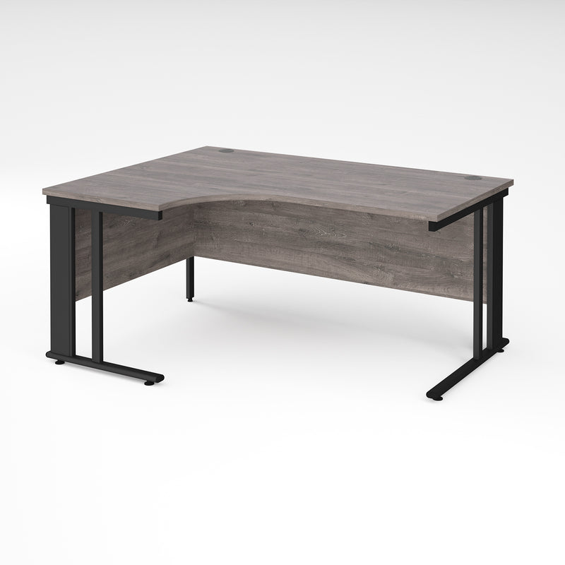 Maestro 25 Ergonomic Desk With Cable Managed Leg - Grey Oak - NWOF