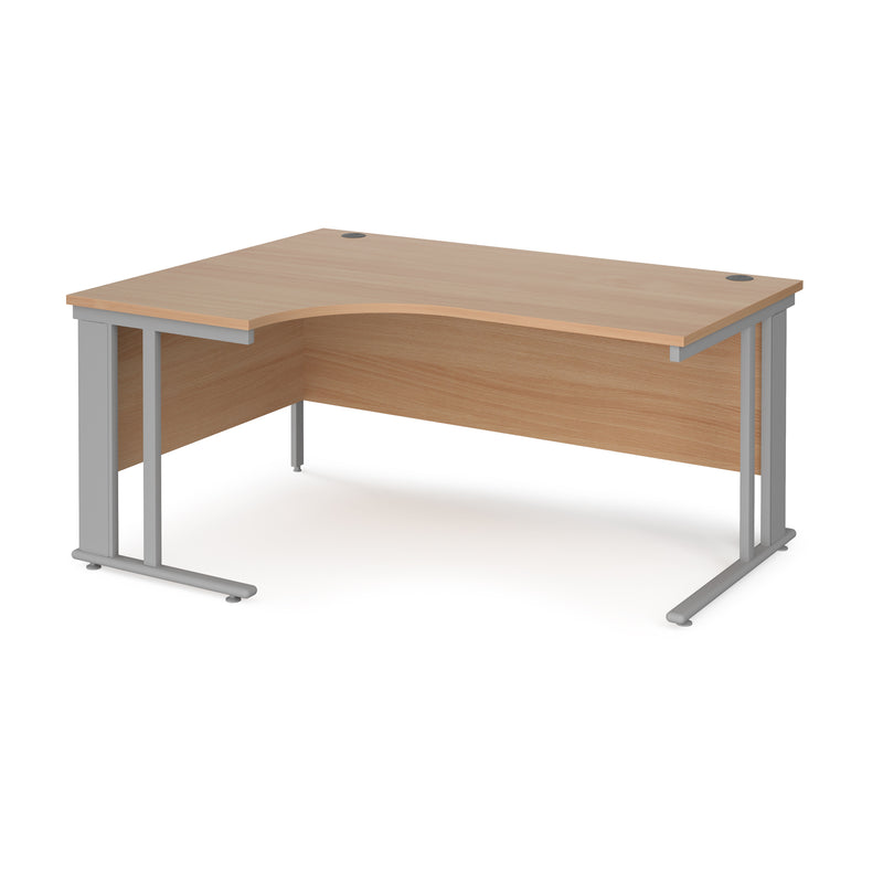 Maestro 25 Ergonomic Desk With Cable Managed Leg - Beech - NWOF