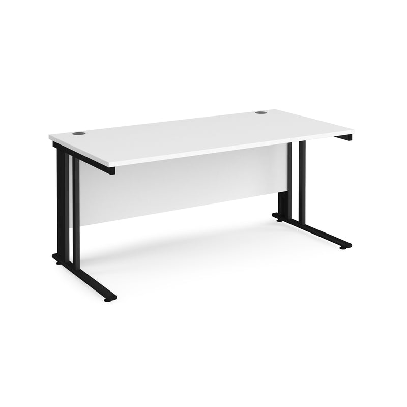 Maestro 25 800mm Deep Straight Desk With Cable Managed Leg - White - NWOF