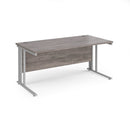 Maestro 25 800mm Deep Straight Desk With Cable Managed Leg - Grey Oak - NWOF