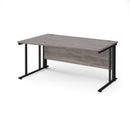 Maestro 25 Wave Desk With Cable Managed Leg - Grey Oak - NWOF