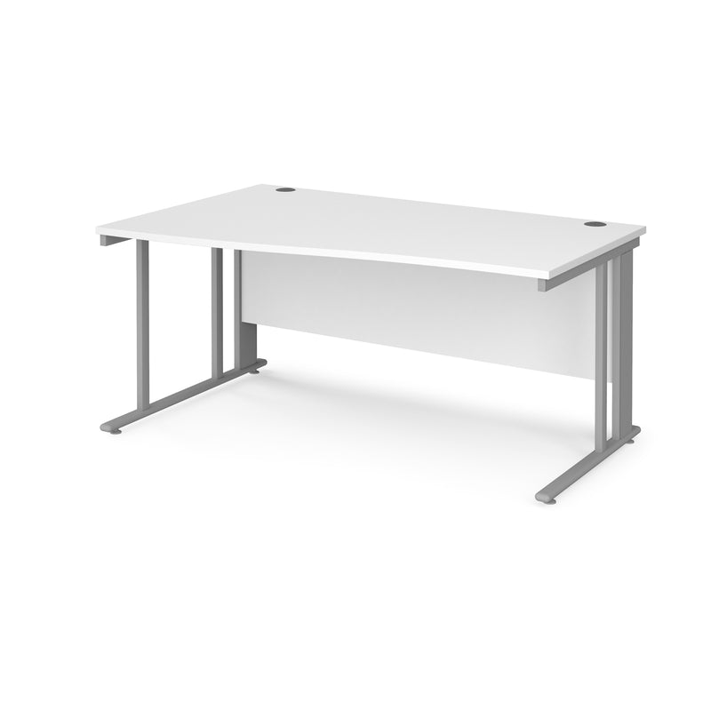 Maestro 25 Wave Desk With Cable Managed Leg - White - NWOF