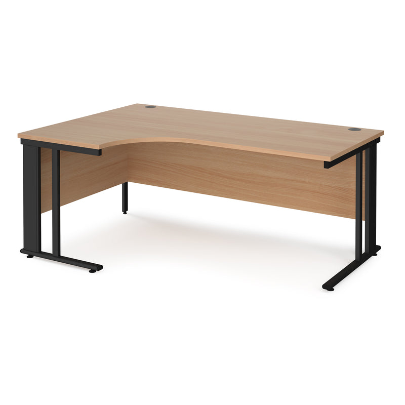 Maestro 25 Ergonomic Desk With Cable Managed Leg - Beech - NWOF