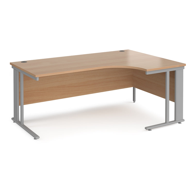 Maestro 25 Ergonomic Desk With Cable Managed Leg - Beech - NWOF