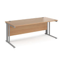 Maestro 25 800mm Deep Straight Desk With Cable Managed Leg - Beech - NWOF