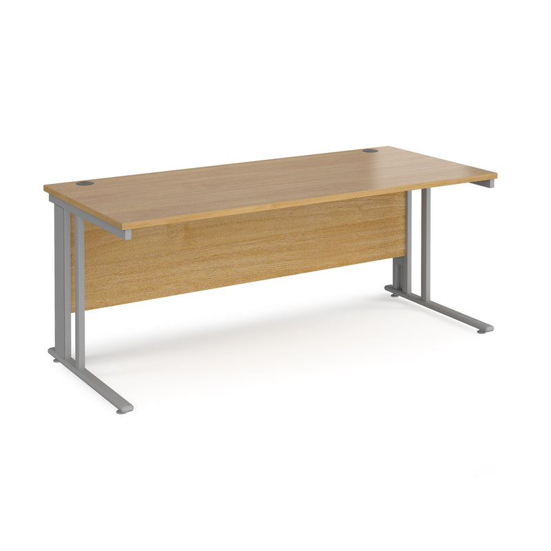 Maestro 25 800mm Deep Straight Desk With Cable Managed Leg - Oak - NWOF