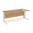 Maestro 25 800mm Deep Straight Desk With Cable Managed Leg - Oak - NWOF