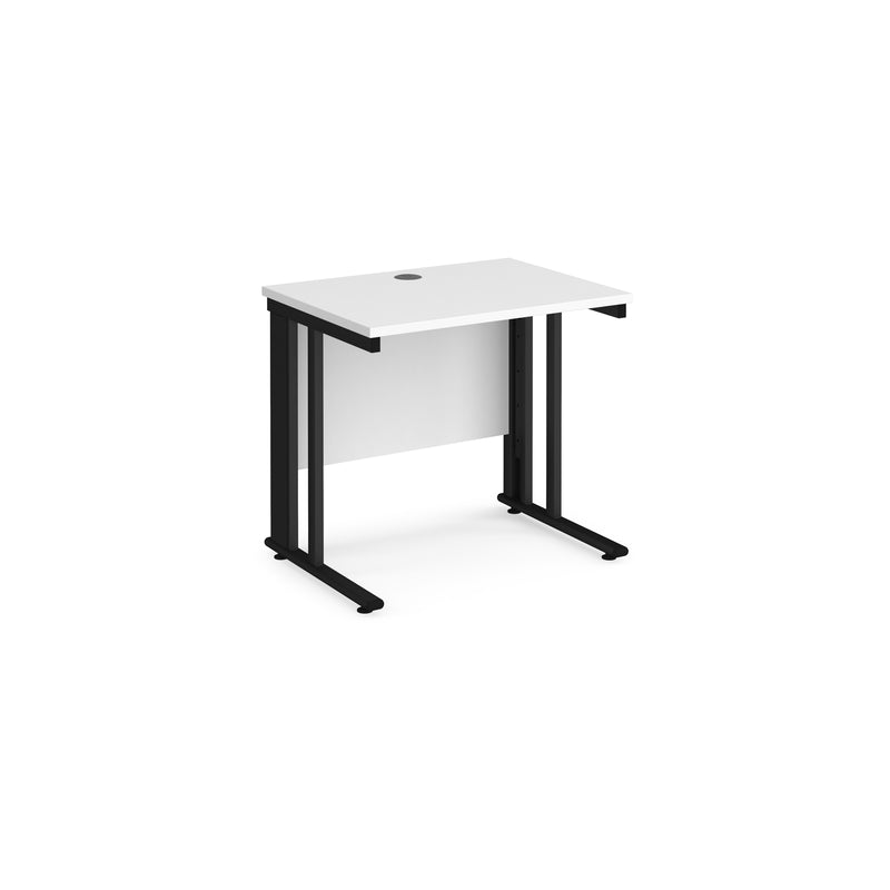 Maestro 25 600mm Deep Straight Desk With Cable Managed Leg - White - NWOF
