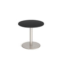 Monza Circular Dining Table With Flat Round Base 800mm - Black - NWOF