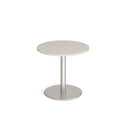 Monza Circular Dining Table With Flat Round Base 800mm - Light Grey - NWOF