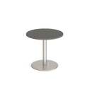 Monza Circular Dining Table With Flat Round Base 800mm - Onyx Grey - NWOF