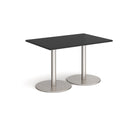 Monza Rectangular Dining Table With Flat Round Base - Black - NWOF