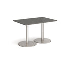 Monza Rectangular Dining Table With Flat Round Base - Onyx Grey - NWOF