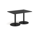 Monza Rectangular Dining Table With Flat Round Base - Black - NWOF
