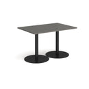 Monza Rectangular Dining Table With Flat Round Base - Onyx Grey - NWOF