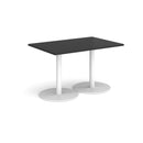 Monza Rectangular Dining Table With Flat Round Base - Black - NWOF