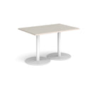 Monza Rectangular Dining Table With Flat Round Base - Light Grey - NWOF