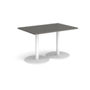 Monza Rectangular Dining Table With Flat Round Base - Onyx Grey - NWOF