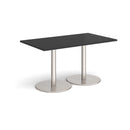 Monza Rectangular Dining Table With Flat Round Base - Black - NWOF