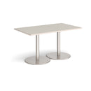 Monza Rectangular Dining Table With Flat Round Base - Light Grey - NWOF