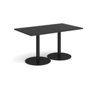 Monza Rectangular Dining Table With Flat Round Base - Black - NWOF