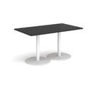 Monza Rectangular Dining Table With Flat Round Base - Black - NWOF