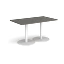Monza Rectangular Dining Table With Flat Round Base - Onyx Grey - NWOF