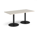 Monza Rectangular Dining Table With Flat Round Base - Light Grey - NWOF