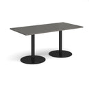 Monza Rectangular Dining Table With Flat Round Base - Onyx Grey - NWOF