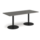 Monza Rectangular Dining Table With Flat Round Base - Onyx Grey - NWOF