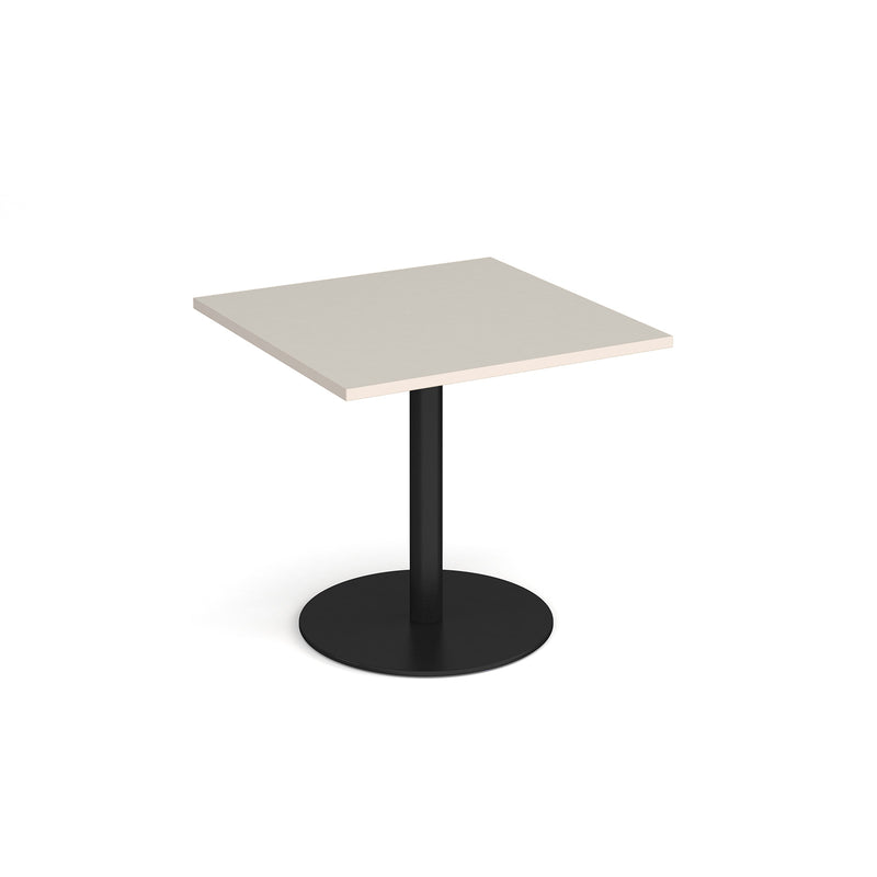 Monza Square Dining Table With Flat Round Base 800mm - Light Grey - NWOF