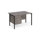 Maestro 25 800mm Deep Straight Desk With 2 Drawer Pedestal & H-Frame Leg - Grey Oak - NWOF