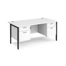Maestro 25 800mm Deep Straight Desk With 2 and 2 Drawer Pedestals & H-Frame Leg - White - NWOF