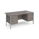 Maestro 25 800mm Deep Straight Desk With 2 and 2 Drawer Pedestals & H-Frame Leg - Grey Oak - NWOF