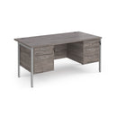 Maestro 25 800mm Deep Straight Desk With 2 and 3 Drawer Pedestals & H-Frame Leg - Grey Oak - NWOF