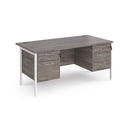 Maestro 25 800mm Deep Straight Desk With 2 and 3 Drawer Pedestals & H-Frame Leg - Grey Oak - NWOF