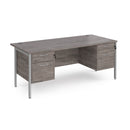 Maestro 25 800mm Deep Straight Desk With 2 and 2 Drawer Pedestals & H-Frame Leg - Grey Oak - NWOF