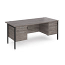Maestro 25 800mm Deep Straight Desk With 2 and 3 Drawer Pedestals & H-Frame Leg - Grey Oak - NWOF