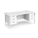 Maestro 25 800mm Deep Straight Desk With 3 and 3 Drawer Pedestals & H-Frame Leg - White - NWOF