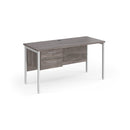 Maestro 25 600mm Deep Straight Desk With 2 Drawer Pedestal & H-Frame Leg - Grey Oak - NWOF
