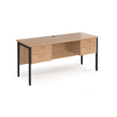 Maestro 25 1600x600mm Straight Desk With 2 and 2 Drawer Pedestals & H-Frame Leg - Beech - NWOF