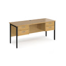 Maestro 25 1600x600mm Straight Desk With 2 and 2 Drawer Pedestals & H-Frame Leg - Beech - NWOF