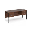 Maestro 25 1600x600mm Straight Desk With 2 and 2 Drawer Pedestals & H-Frame Leg - Beech - NWOF
