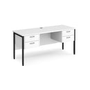 Maestro 25 1600x600mm Straight Desk With 2 and 2 Drawer Pedestals & H-Frame Leg - Beech - NWOF