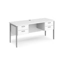 Maestro 25 1600x600mm Straight Desk With 2 and 2 Drawer Pedestals & H-Frame Leg - Beech - NWOF