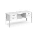 Maestro 25 1600x600mm Straight Desk With 2 and 2 Drawer Pedestals & H-Frame Leg - Beech - NWOF