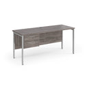 Maestro 25 600mm Deep Straight Desk With 2 Drawer Pedestal & H-Frame Leg - Grey Oak - NWOF