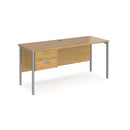 Maestro 25 600mm Deep Straight Desk With 2 Drawer Pedestal & H-Frame Leg - Oak - NWOF